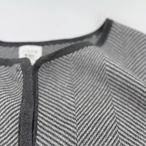 J.Crew Factory Vanessa Herringbone Sweater Sz M Open Cardigan Jacket Preppy Flaw - Picture 10 of 16